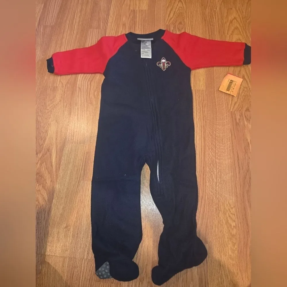 NBA New Orleans Pelicans Footie Pajama 6-9 Months NWT Basketball